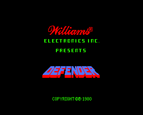 Defender (Blue label) Title Screen