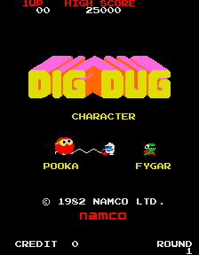 Dig Dug (manufactured by Sidam) Title Screen