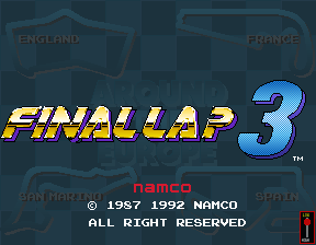 Final Lap 3 (World, set 2) Title Screen