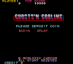 Ghosts'n Goblins (bootleg with Cross) Title Screen