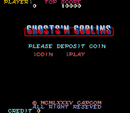 Ghosts'n Goblins (Italian bootleg, harder) Title Screen