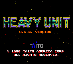 Heavy Unit -U.S.A. Version- (US) Title Screen