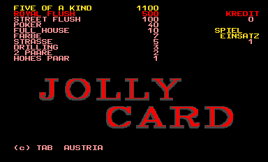 Jolly Card (Austrian, set 1) Title Screen
