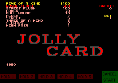 Jolly Card (Italian, encrypted bootleg, set 1) Title Screen