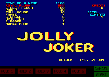 Jolly Joker (40bet, Croatian hack) Title Screen