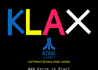 Klax (set 1) Title Screen