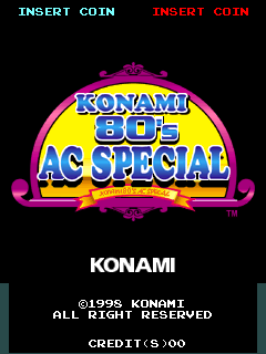 Konami 80's AC Special (GC826 VER. KAA) Title Screen