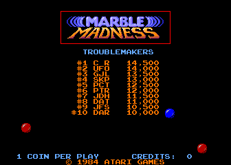 Marble Madness (set 1) Title Screen