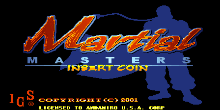 Martial Masters (ver. 104, 102, 102US) Title Screen