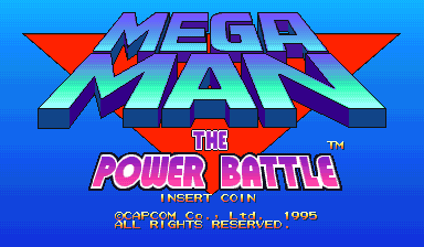 Mega Man: The Power Battle (CPS1, Asia 951006) Title Screen