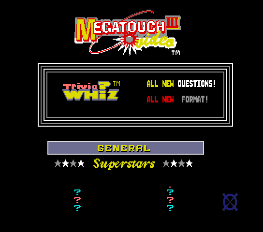 Megatouch III (9255-20-01 RON, Standard version) Title Screen