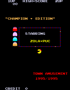 Ms. Pacman Champion Edition / Super Zola-Puc Gal Title Screen