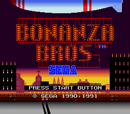 Bonanza Bros. (Mega-Tech) Title Screen