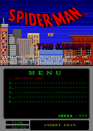 Spider-Man vs The Kingpin (Mega-Tech) Title Screen