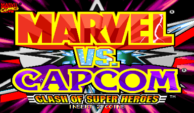 Marvel Vs. Capcom: Clash of Super Heroes (Euro 980123) Title Screen