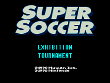 Super Soccer (Nintendo Super System) Title Screen