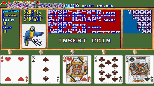 Parrot Poker III (Version 2.6E Dual) Title Screen