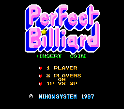 Perfect Billiard (MC-8123, 317-0030) Title Screen