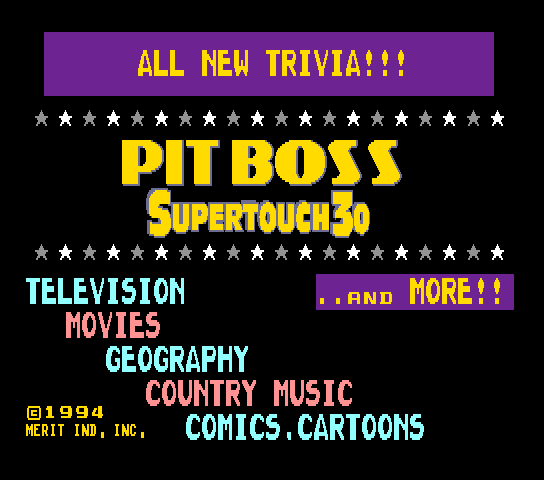 Pit Boss Supertouch 30 (9234-10-01) Title Screen