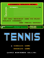 Tennis (PlayChoice-10) Title Screen