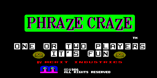 Phraze Craze (6221-40, U5-0) Title Screen