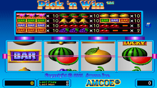 Pick 'n Win (Version 2.8T, Dual) Title Screen