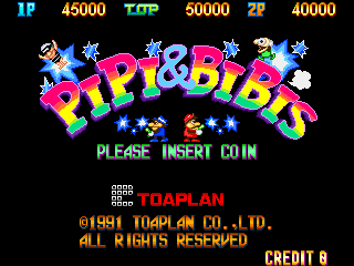 Pipi & Bibis / Whoopee!! (Z80 sound cpu, set 2) Title Screen
