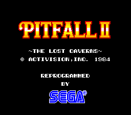 Pitfall II (315-5093, Flicky Conversion) Title Screen