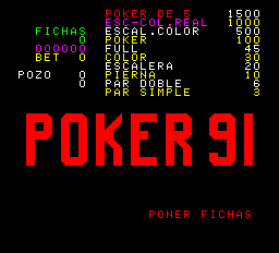 Poker 91 Title Screen