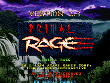 Primal Rage (version 2.3) Title Screen