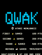 Qwak (prototype) Title Screen