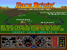 Race Drivin' (cockpit, rev 5) Title Screen