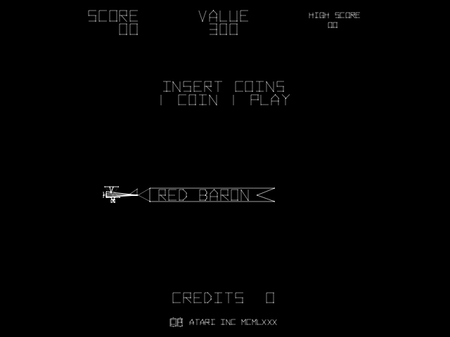 Red Baron (Revised Hardware) Title Screen