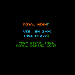 Royal Night [BET] (Japan 840220 RN 2-00) Title Screen