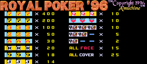 Royal Poker '96 (set 1, v97-3.5) Title Screen