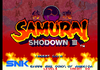 Samurai Shodown III / Samurai Spirits: Zankurou Musouken (Set 1) Title Screen