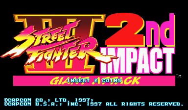 Street Fighter III 2nd Impact: Giant Attack (USA 970930) Title Screen