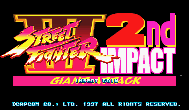 Street Fighter III 2nd Impact: Giant Attack (Asia 970930, NO CD) Title Screen