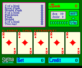 Sigma Poker 2000 Title Screen