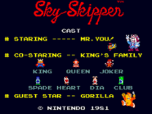 Sky Skipper Title Screen