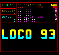 Super Loco 93 (Spanish, set 1) Title Screen