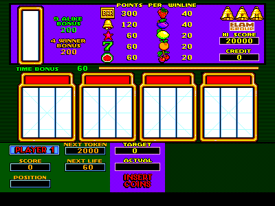 Slots (Belgian Token, Game Card 95-750-943) Title Screen