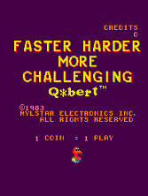 Faster, Harder, More Challenging Q*bert (prototype) Title Screen