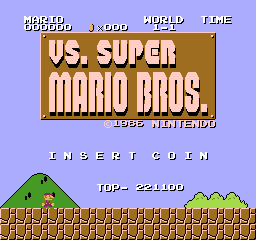 Vs. Super Mario Bros. (set ?, harder) Title Screen