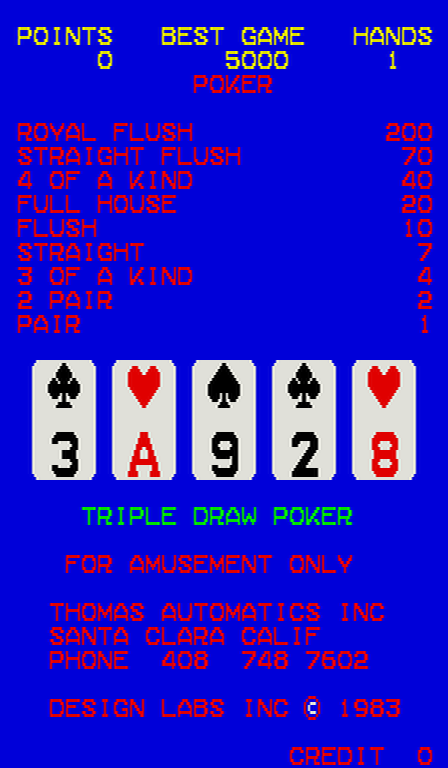Triple Draw Poker Title Screen
