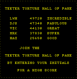 Teeter Torture (prototype) Title Screen