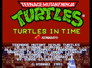 Teenage Mutant Ninja Turtles - Turtles in Time (4 Players ver ADA) Title Screen