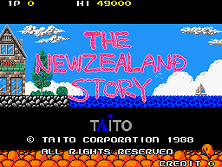 The NewZealand Story (World, new version) (newer PCB) Title Screen