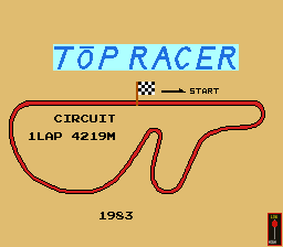 Top Racer (with MB8841 + MB8842, 1983) Title Screen