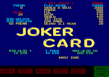 Royal Vegas Joker Card (fast deal, Mile) Title Screen